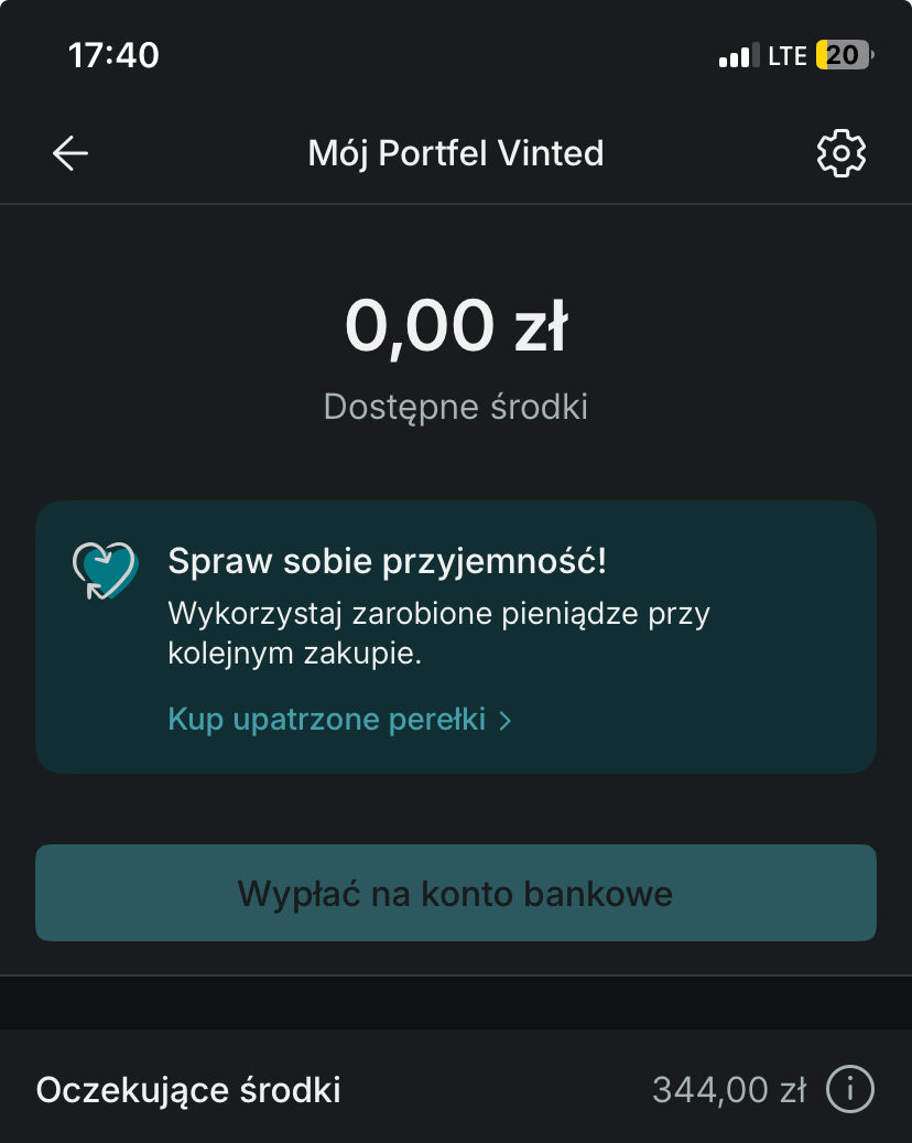 Portfel Vinted — 803,99 zł